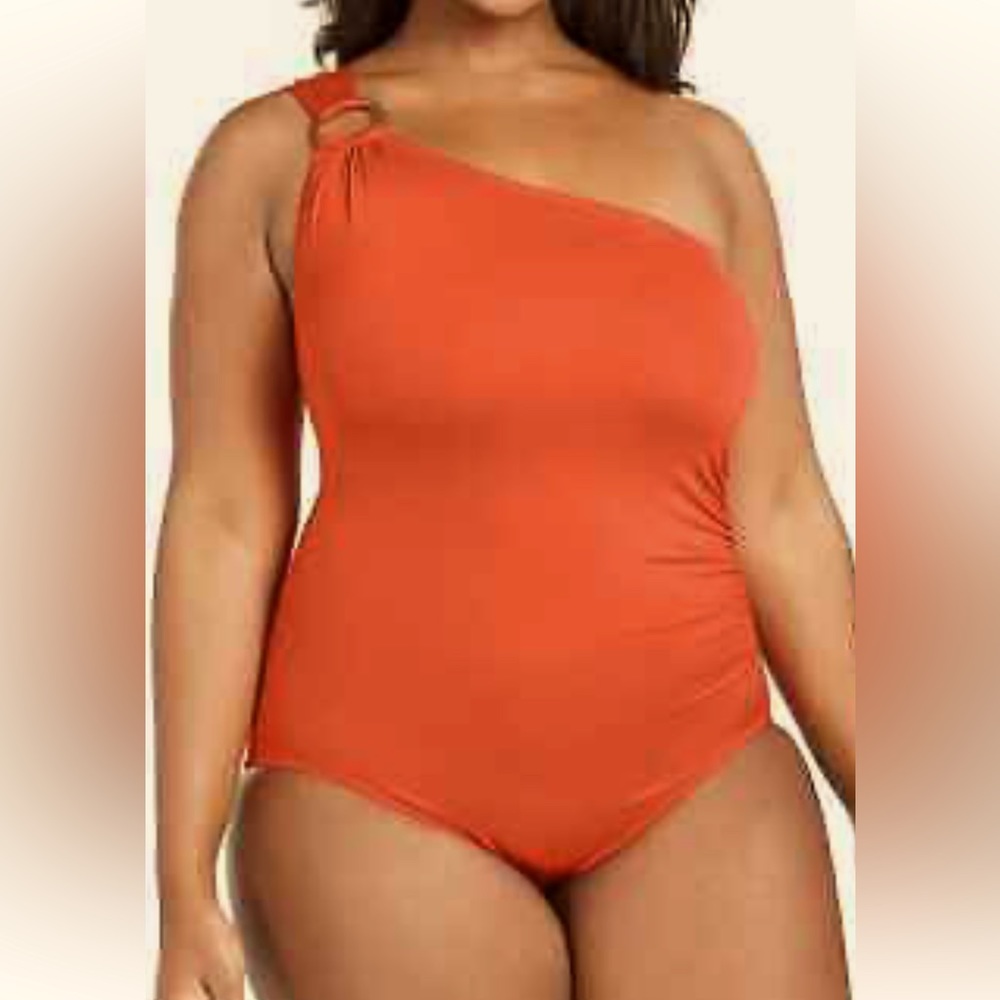 Michael Kors woman’s Mimosa (orange) plus size 24W one piece bathing suit NWT